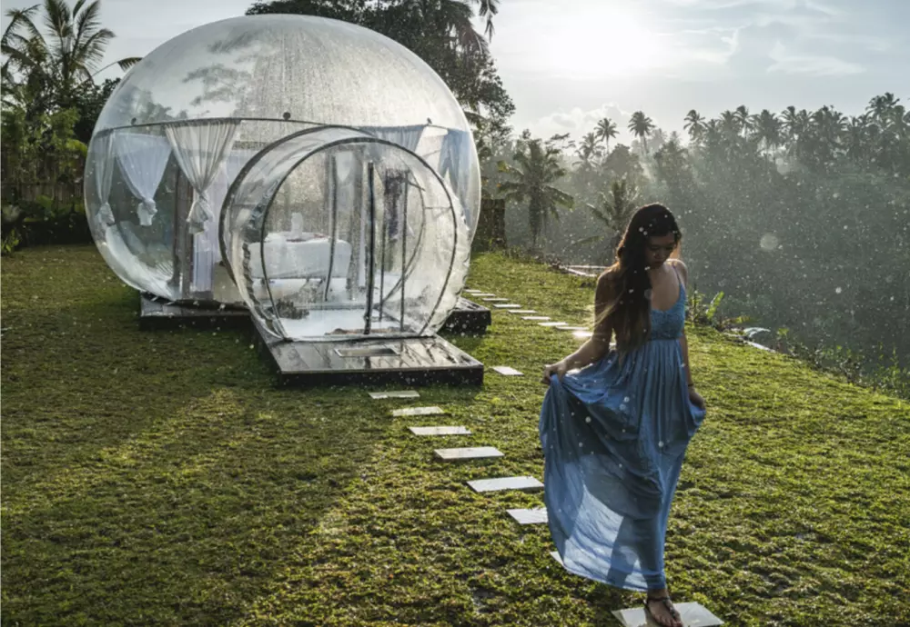 stay in a bubble tent